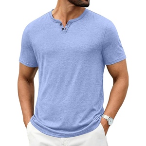image:imageCOOFANDY Mens T Shirts Short Sleeve Casual V Neck TShirt Soft Notch Neck Tee Classic Plain ShirtsLight Blue