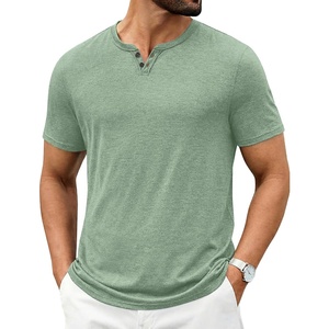 image:imageCOOFANDY Mens T Shirts Short Sleeve Casual V Neck TShirt Soft Notch Neck Tee Classic Plain ShirtsLight Green