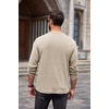 image:imageCOOFANDY Men Long Sleeve Henley Shirs Casual Basic T Shirts Soild Button Tees with PocketsCoffee