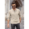 image:imageCOOFANDY Men Long Sleeve Henley Shirs Casual Basic T Shirts Soild Button Tees with PocketsCoffee