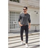 image:imageCOOFANDY Men Long Sleeve Henley Shirs Casual Basic T Shirts Soild Button Tees with PocketsDark Grey