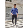 image:imageCOOFANDY Men Long Sleeve Henley Shirs Casual Basic T Shirts Soild Button Tees with PocketsDeep Blue