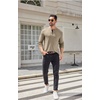 image:imageCOOFANDY Men Long Sleeve Henley Shirs Casual Basic T Shirts Soild Button Tees with PocketsKhaki