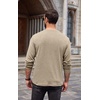 image:imageCOOFANDY Men Long Sleeve Henley Shirs Casual Basic T Shirts Soild Button Tees with PocketsKhaki