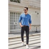 image:imageCOOFANDY Men Long Sleeve Henley Shirs Casual Basic T Shirts Soild Button Tees with PocketsLight Blue