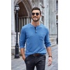 image:imageCOOFANDY Men Long Sleeve Henley Shirs Casual Basic T Shirts Soild Button Tees with PocketsLight Blue