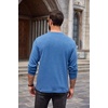 image:imageCOOFANDY Men Long Sleeve Henley Shirs Casual Basic T Shirts Soild Button Tees with PocketsLight Blue