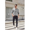 image:imageCOOFANDY Men Long Sleeve Henley Shirs Casual Basic T Shirts Soild Button Tees with PocketsLight Gray