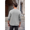 image:imageCOOFANDY Men Long Sleeve Henley Shirs Casual Basic T Shirts Soild Button Tees with PocketsLight Gray