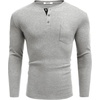image:imageCOOFANDY Men Long Sleeve Henley Shirs Casual Basic T Shirts Soild Button Tees with PocketsLight Gray