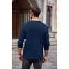 image:imageCOOFANDY Men Long Sleeve Henley Shirs Casual Basic T Shirts Soild Button Tees with PocketsNavy Blue