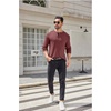 image:imageCOOFANDY Men Long Sleeve Henley Shirs Casual Basic T Shirts Soild Button Tees with PocketsPurple Red
