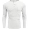 image:imageCOOFANDY Men Long Sleeve Henley Shirs Casual Basic T Shirts Soild Button Tees with PocketsWhite