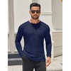 image:imageCOOFANDY Mens 2 Pack Muscle TShirt Stretch Long Sleeve Gym Workout Bodybuilding Training Tee Shirts Casual Hipster TopsAblackNavy Blue