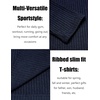 image:imageCOOFANDY Mens 2 Pack Muscle TShirt Stretch Long Sleeve Gym Workout Bodybuilding Training Tee Shirts Casual Hipster TopsAblackNavy Blue