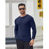 image:imageCOOFANDY Mens 2 Pack Muscle TShirt Stretch Long Sleeve Gym Workout Bodybuilding Training Tee Shirts Casual Hipster TopsAblackNavy Blue