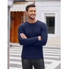 image:imageCOOFANDY Mens 2 Pack Muscle TShirt Stretch Long Sleeve Gym Workout Bodybuilding Training Tee Shirts Casual Hipster TopsAblackNavy Blue