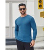 image:imageCOOFANDY Mens 2 Pack Muscle TShirt Stretch Long Sleeve Gym Workout Bodybuilding Training Tee Shirts Casual Hipster TopsAblueArmy Green