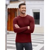 image:imageCOOFANDY Mens 2 Pack Muscle TShirt Stretch Long Sleeve Gym Workout Bodybuilding Training Tee Shirts Casual Hipster TopsAwine RedDark Grey