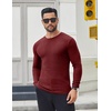 image:imageCOOFANDY Mens 2 Pack Muscle TShirt Stretch Long Sleeve Gym Workout Bodybuilding Training Tee Shirts Casual Hipster TopsAwine RedDark Grey