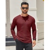 image:imageCOOFANDY Mens 2 Pack Muscle TShirt Stretch Long Sleeve Gym Workout Bodybuilding Training Tee Shirts Casual Hipster TopsAwine RedDark Grey