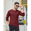 image:imageCOOFANDY Mens 2 Pack Muscle TShirt Stretch Long Sleeve Gym Workout Bodybuilding Training Tee Shirts Casual Hipster TopsAwine RedDark Grey