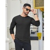 image:imageCOOFANDY Mens 2 Pack Muscle TShirt Stretch Long Sleeve Gym Workout Bodybuilding Training Tee Shirts Casual Hipster TopsBlack