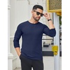image:imageCOOFANDY Mens 2 Pack Muscle TShirt Stretch Long Sleeve Gym Workout Bodybuilding Training Tee Shirts Casual Hipster TopsNavy BlueArmy Green