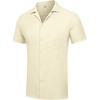 image:imageCOOFANDY Mens Casual Short Sleeve Button Down Shirts Cuban Linen Textured Shirt Summer Beach WearBeige