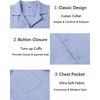 image:imageCOOFANDY Mens Casual Short Sleeve Button Down Shirts Cuban Linen Textured Shirt Summer Beach WearClear Blue