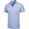 image:imageCOOFANDY Mens Casual Short Sleeve Button Down Shirts Cuban Linen Textured Shirt Summer Beach WearClear Blue
