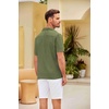 image:imageCOOFANDY Mens Casual Short Sleeve Button Down Shirts Cuban Linen Textured Shirt Summer Beach WearOlive Green