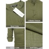 image:imageCOOFANDY Mens Cotton Linen Henley TShirt Long Sleeve Hippie Casual Beach TShirtsArmy Green
