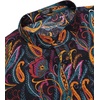 image:imageCOOFANDY Mens Cotton Linen Henley TShirt Long Sleeve Hippie Casual Beach TShirtsBlack Paisley