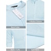 image:imageCOOFANDY Mens Cotton Linen Henley TShirt Long Sleeve Hippie Casual Beach TShirtsBlue