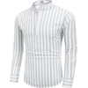 image:imageCOOFANDY Mens Cotton Linen Henley TShirt Long Sleeve Hippie Casual Beach TShirtsBlue Pinstripe