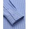 image:imageCOOFANDY Mens Cotton Linen Henley TShirt Long Sleeve Hippie Casual Beach TShirtsBlue Striped