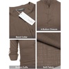 image:imageCOOFANDY Mens Cotton Linen Henley TShirt Long Sleeve Hippie Casual Beach TShirtsBrown