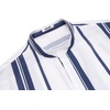image:imageCOOFANDY Mens Cotton Linen Henley TShirt Long Sleeve Hippie Casual Beach TShirtsDark Blue Stripes