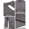image:imageCOOFANDY Mens Cotton Linen Henley TShirt Long Sleeve Hippie Casual Beach TShirtsDark Gray