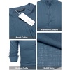 image:imageCOOFANDY Mens Cotton Linen Henley TShirt Long Sleeve Hippie Casual Beach TShirtsDenim Blue