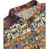 image:imageCOOFANDY Mens Cotton Linen Henley TShirt Long Sleeve Hippie Casual Beach TShirtsGeometric