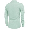 image:imageCOOFANDY Mens Cotton Linen Henley TShirt Long Sleeve Hippie Casual Beach TShirtsGreen