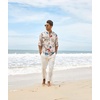 image:imageCOOFANDY Mens Cotton Linen Henley TShirt Long Sleeve Hippie Casual Beach TShirtsKhaki Floral