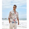 image:imageCOOFANDY Mens Cotton Linen Henley TShirt Long Sleeve Hippie Casual Beach TShirtsKhaki Floral