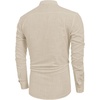 image:imageCOOFANDY Mens Cotton Linen Henley TShirt Long Sleeve Hippie Casual Beach TShirtsLight Khaki