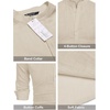 image:imageCOOFANDY Mens Cotton Linen Henley TShirt Long Sleeve Hippie Casual Beach TShirtsLight Khaki