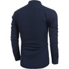 image:imageCOOFANDY Mens Cotton Linen Henley TShirt Long Sleeve Hippie Casual Beach TShirtsNavy Blue