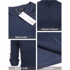 image:imageCOOFANDY Mens Cotton Linen Henley TShirt Long Sleeve Hippie Casual Beach TShirtsNavy Blue