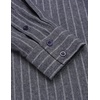image:imageCOOFANDY Mens Cotton Linen Henley TShirt Long Sleeve Hippie Casual Beach TShirtsNavy Striped